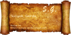 Sulyok Gerda névjegykártya